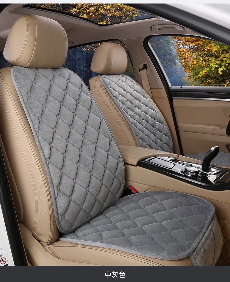 Car Seat Cushion Winter Crystal Short Plush Half Pack Thickened Non-Slip