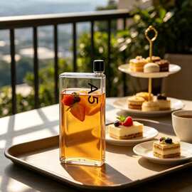 简约单层透明 A5 扁平水杯方形设计网红款高颜值便携杯