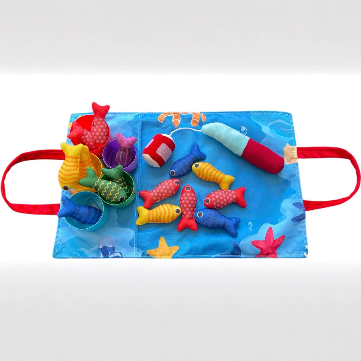 Cross-Border Popular Montessori Toys Baby Fishing Toys Fabric Crawling Game Mat Three-Dimensional Early Education Enlightenment