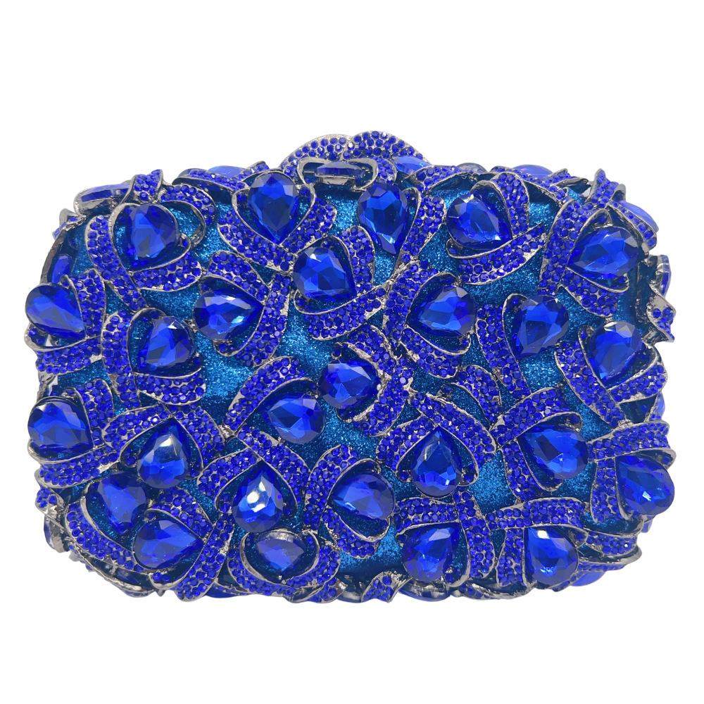 Bolsa de piedra transfronteriza nueva bolsa de cena de diamantes colorido de lujo lleno de bolsas de cristal de diamantes pequeño vestido bolso de mano de mujer