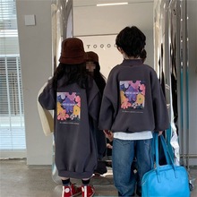 韩系童装秋冬儿童姐弟装男童加绒加厚卫衣女童洋气长款休闲卫衣20