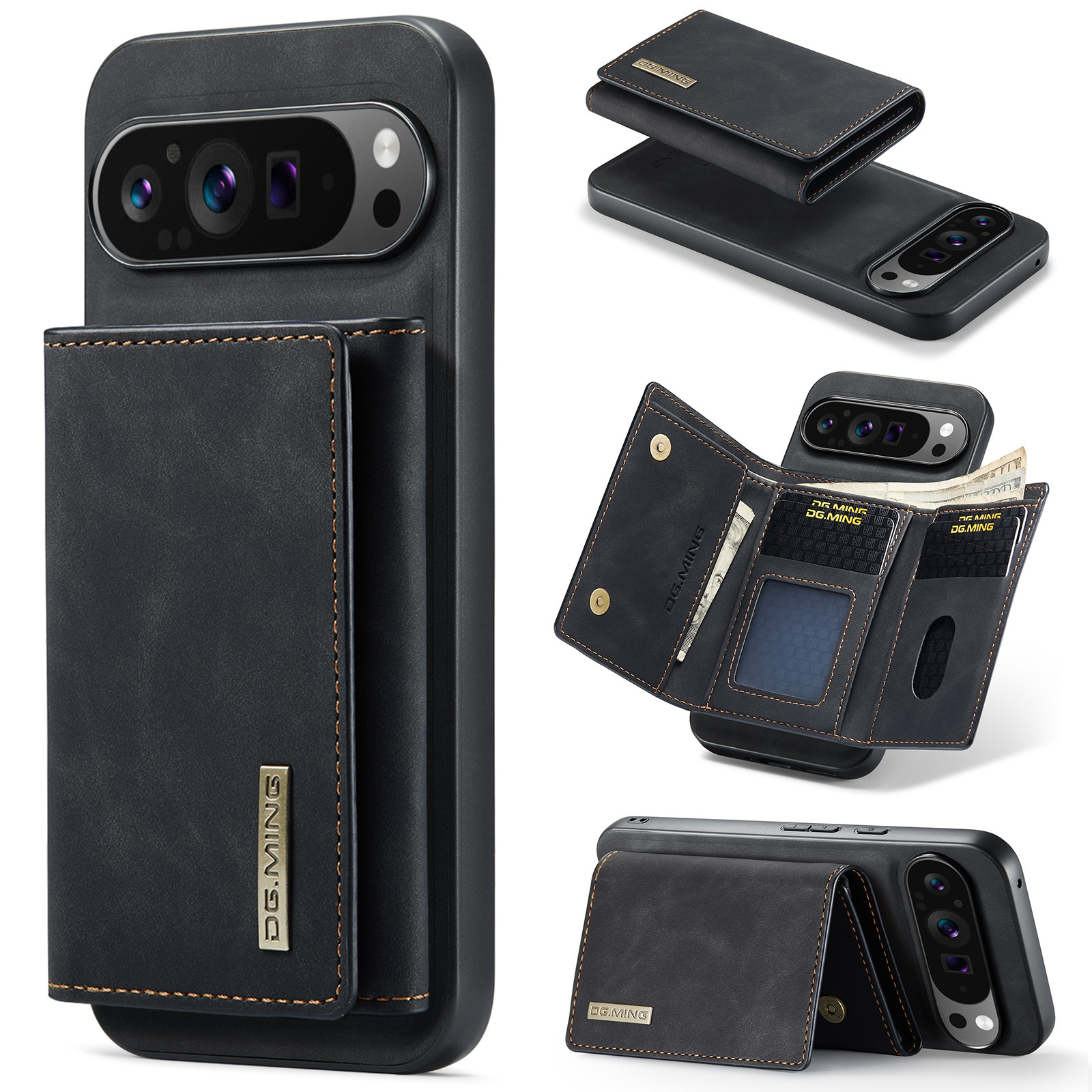 M1 per Google Pixel 9 Custodia a portafoglio magnetica Pixel 9 Pro XL Custodia per telefono con magnete diviso_voghion.com