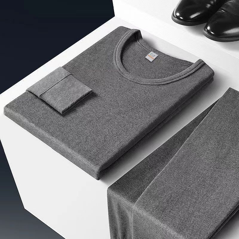 Cotton long johns men's thermal underwear suit cotton middle-aged and elderly cotton sweater mid-round neck bottoming underwear men
