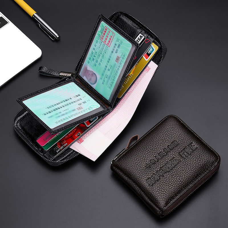 Licencia de conducir estuche de cuero de los hombres de negocios titular de la tarjeta de cuero Certificado de almacenamiento integrado multi-funcional Licencia de Conducir Banco ultrafino Tarjeta de caso