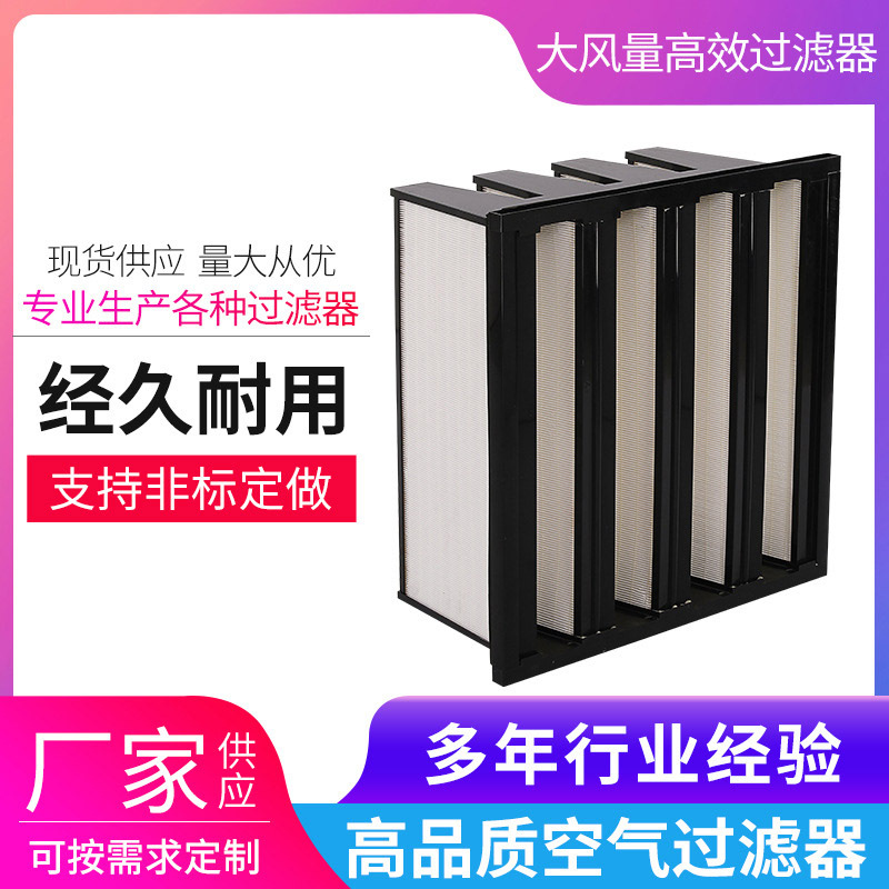 w型高效组合式空气过滤器大风量亚V型批发医院专用医用级过滤