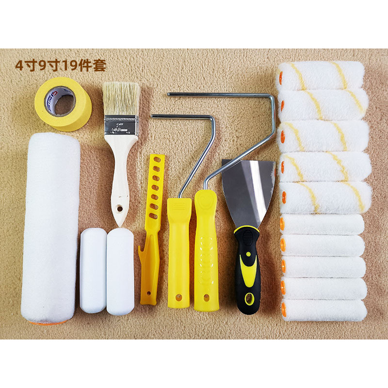 Comercio electrónico transfronterizo Juego de cepillos de tambor de 4 pulgadas Herramientas de pintura Combinación de tambor de pulgar pulgadas rollerkid4''