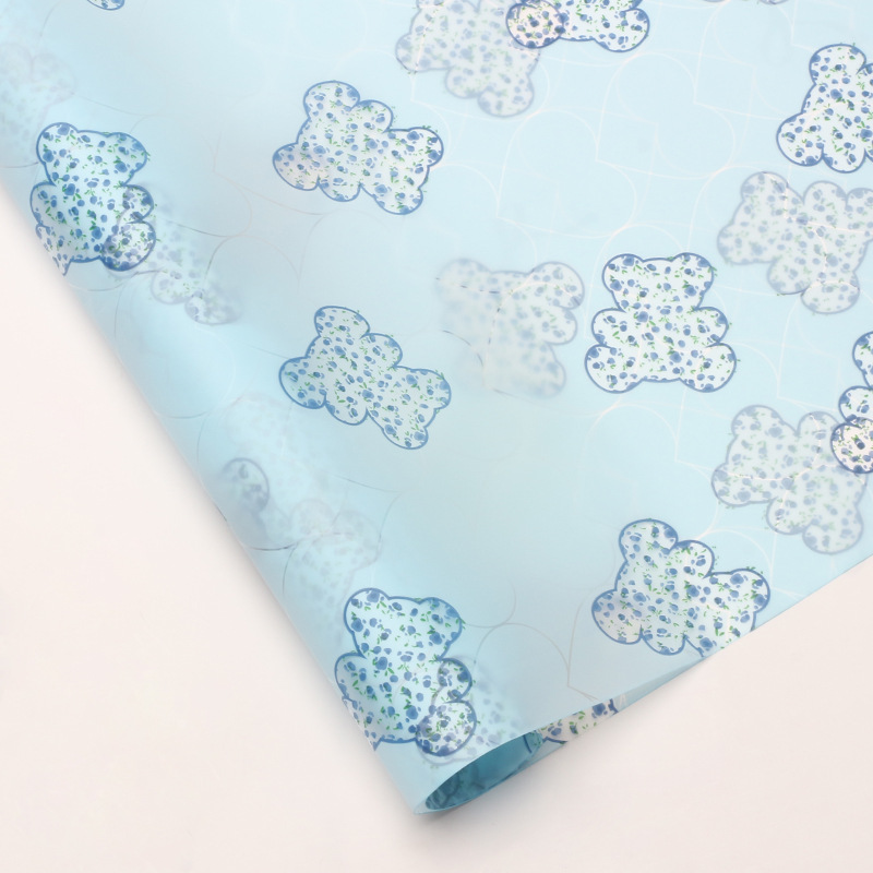 Jardín brillante oso película de gel de flores papel de embalaje semitransparente papel hansu diy ramo de flores hecha a mano florista regalo image 10