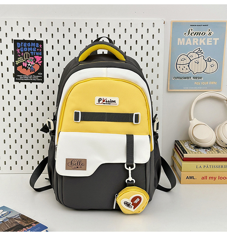 Trendy Color Block Backpack For Teens - Large Capacity School Bag With Breathable Cushion Straps & Stylish Prints_voghion.com