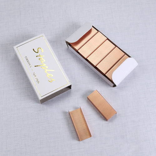 Cross-border direct supply of No. 12 rose gold staples, electroplated large staples, universal type 1000 colored nails