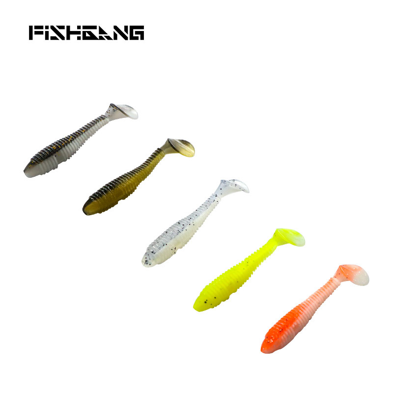 Two-tone Threaded T-tail 15 Pieces Pack 6cm 1.5g Soft Sea Fishing Topmouth Culter Lure Bait Simulation_voghion.com