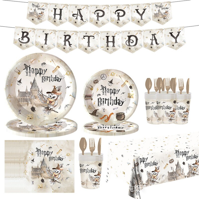 Easter Harry Potter Theme Set Magic Children's Birthday Party Christmas Decoration Disposable Paper Cup Tableware Easter Harry Potter Theme Set Magic Children's Birthday Party Christmas Decoration Disposable Paper Cup Tableware