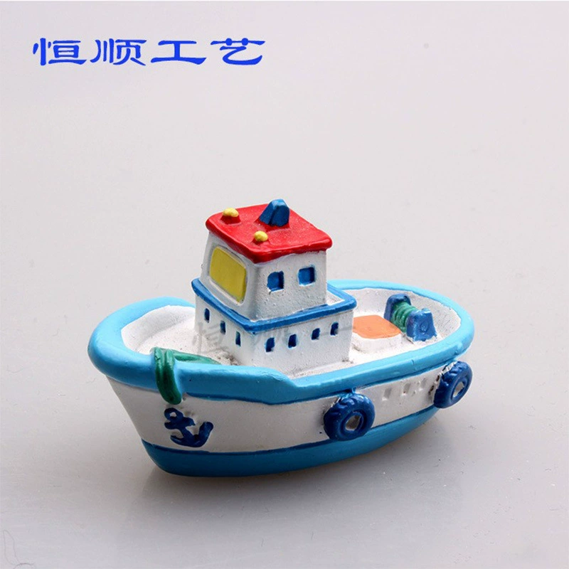 Средиземноморские украшения Микро ландшафт мясистые украшения для бонсай Аквариум Официальное украшение Смола Лодка Смола Маленькая яхта 4 вида цветов