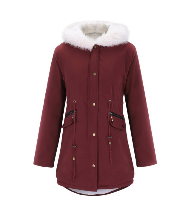 Damen Wintermantel Mit Fellkapuze Und Plüschfutter Für Den Winter_voghion.com