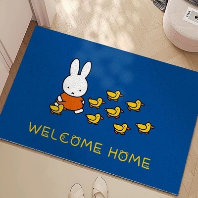 Cartoon Miffy Rabbit Silk Loop Doormat — Avtomobil döşəmə paspasları