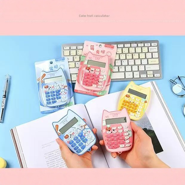 学生计算器12位数儿童可爱水果小猫计算机无声  小学 初中生款式