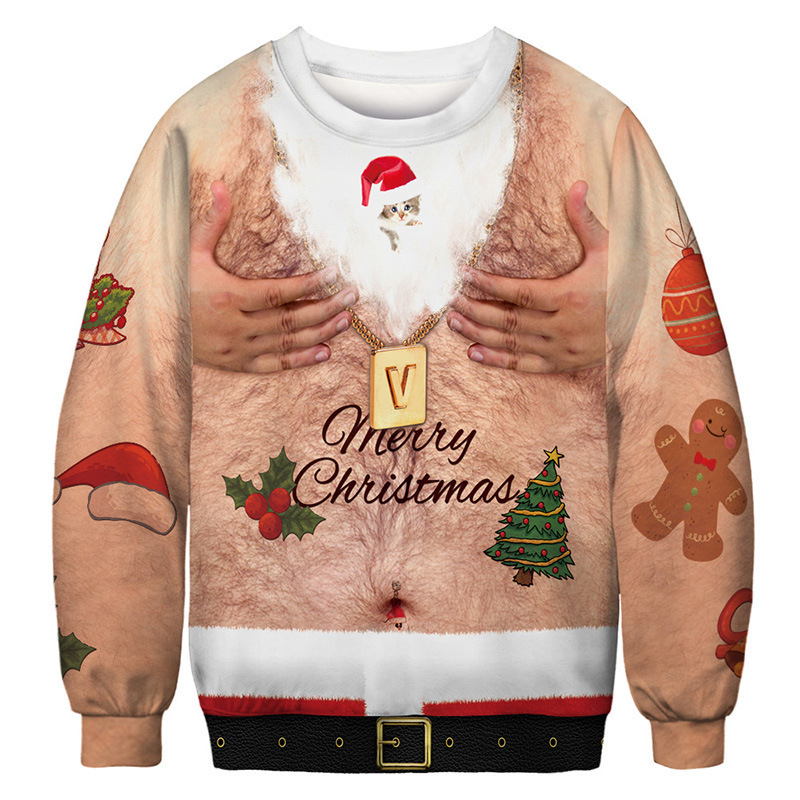 Christmas sweatshirt with a round collar
