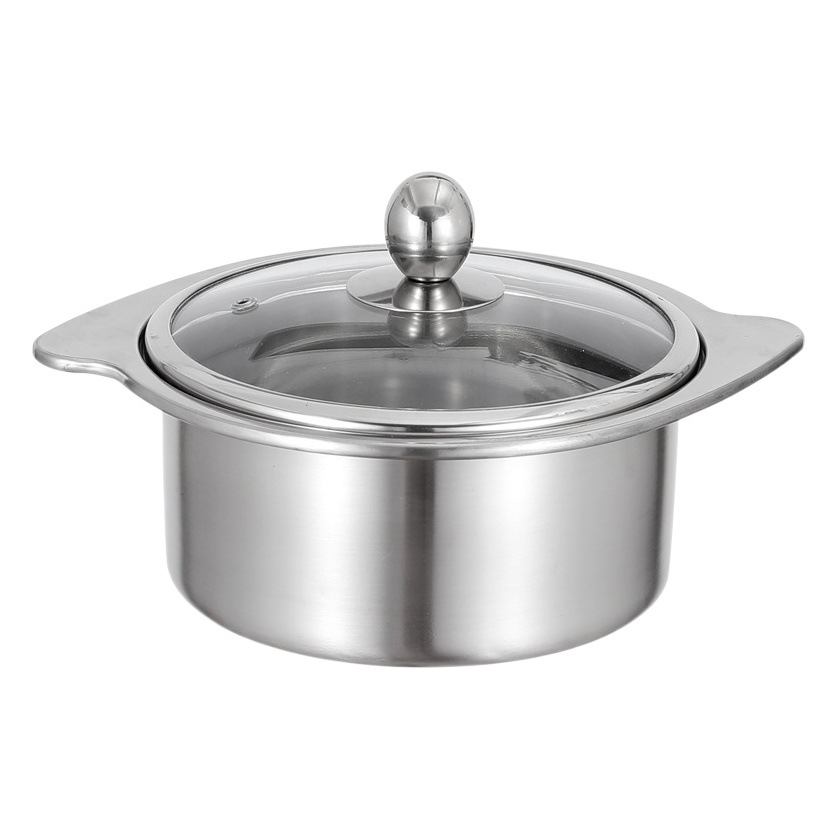 Single person small hot pot stainless steel Mandarin duck pot soup pot commercial cafeteria one person one pot Shabu Shabu Shabu whirlwind pot