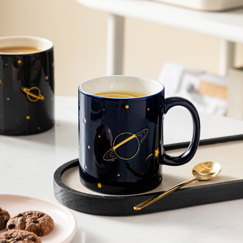 Transfronterizo Amazon cerámica personalizada taza americana taza de té con tapa pareja hombres y mujeres taza de café hogar al por mayor