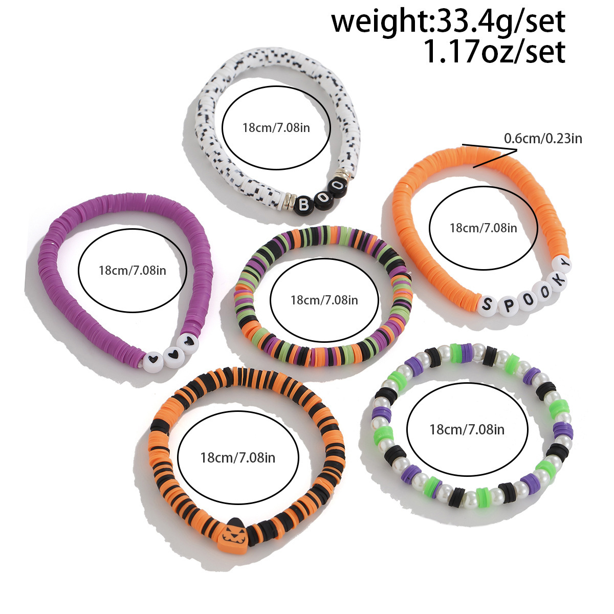 21g Weight Alloy Pendant Material Bracelets Classification CCB, Arylic, soft clay Chain Material 1 Set Quantity Festival Occasion CCB, Arylic, Alloy Material Halloween Festival Pumpkin, Bat, Ghost Pattern Women's Gender Beaded, Enamel Design Funny Style Funny Pumpkin Bat Ghost CCB Arylic Alloy Beaded Bracelets Wholesale 50