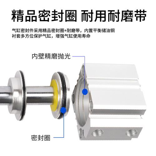 Factory direct supply Yadike type thin wall cylinder SDA32X40X50X63 pneumatic components air cylinder standard cylinder