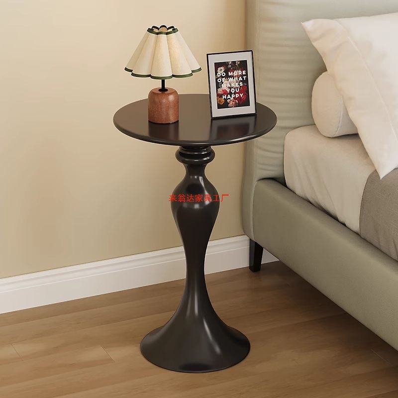 Light Luxury Sofa Side Table for Living Room, Small Coffee Table, Retro Iron Corner Table, Small Round Table, Bedside Storage Balcony
