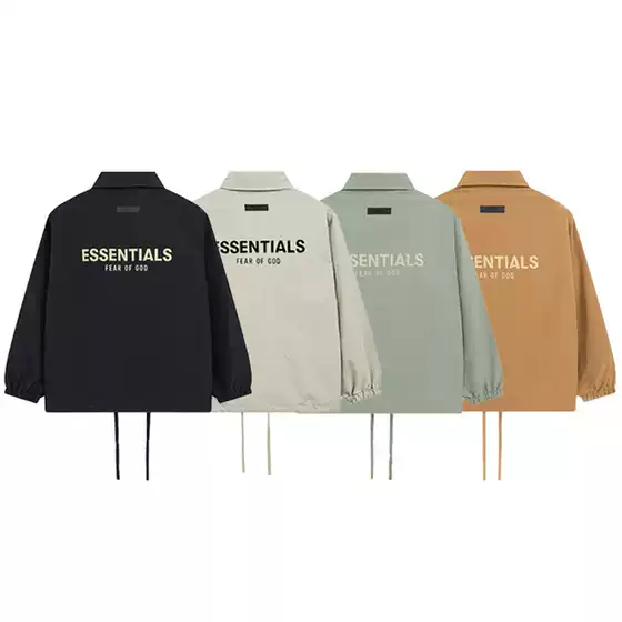 FOG Essentials New Arrival Flocked Logo Coach Jacket Windbreaker Outerwear Streetwear