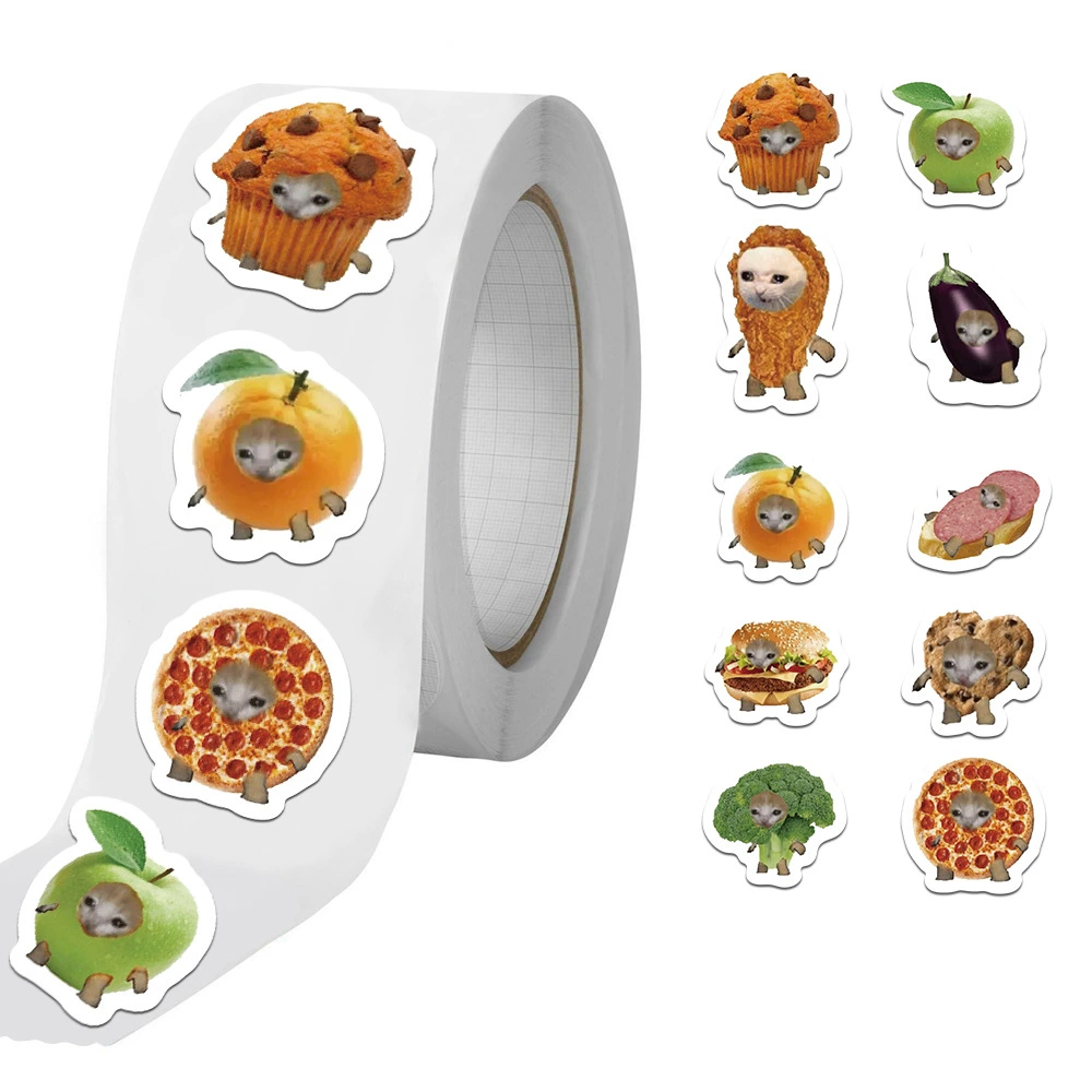 500 штук/рулон взрывных моделей милые наклейки с кошачьей головой