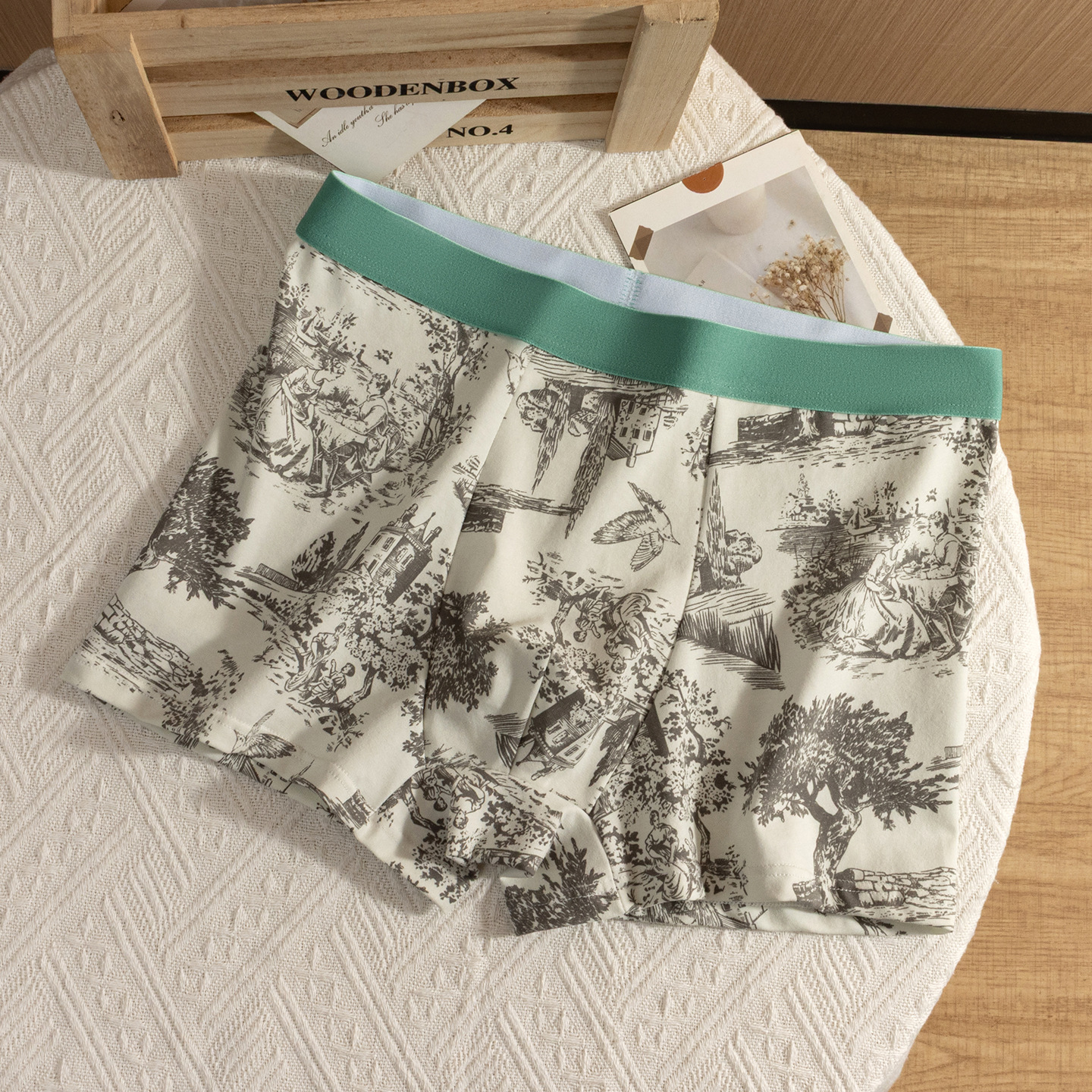 Explosión de la nueva ropa interior china de hombre algodón 7A, seda de morera antibacteriana, entrepierna transpirable y cómodas pantalones de cuatro hombres al por mayor