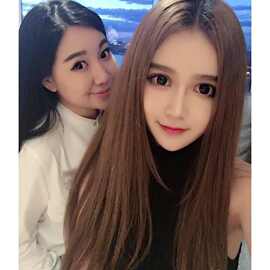 韩国网红同款假发女长直发中分长发内扣微卷圆脸逼真自然长卷发套