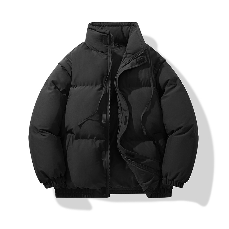 Conjunto de roupas térmicas unissex americanas, com acolchoamento de algodão, mangas duplas, colete removível e tamanho grande para estudantes._voghion.com
