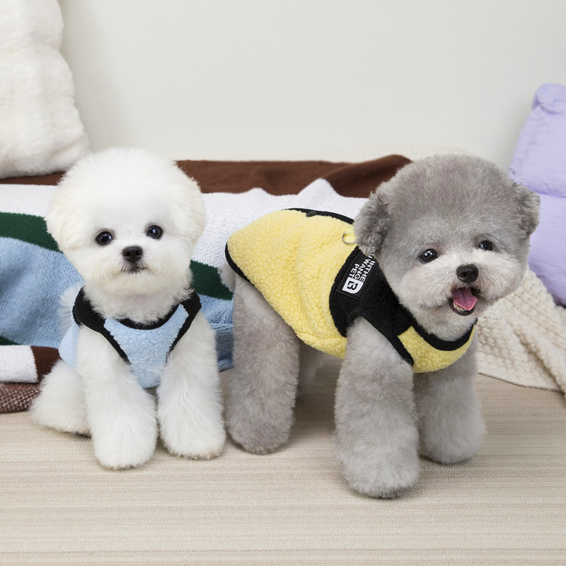 宠物服装小型犬狗衣服猫咪秋冬保暖舒适新款批发25羊羔绒背心撞色|undefined