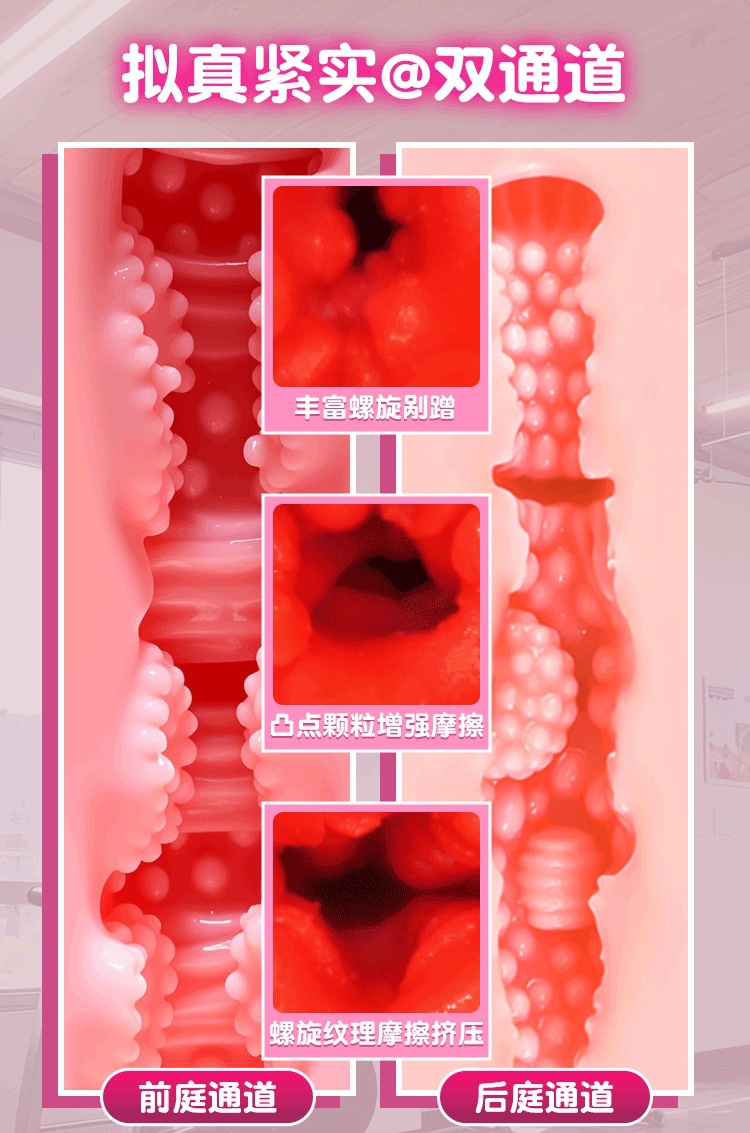 Automatic Male Masturbator with Realistic Vagina and Butt Mold, TPE, Vibrating — detail image 9