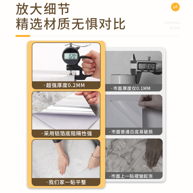 キッチン防油シール壁面防火耐高温厚手自己接着防水油煙壁タイル専用壁シール|undefined