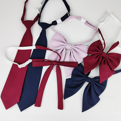 TR Solid Pointed Collar Flower Feather Bow Tie JK Japanese Schoolgirl Bow Accessory Pink Cyan Red Tie Rope