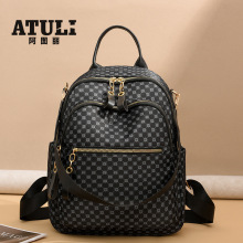 2025新款外贸双肩包时尚女士背包复古印花字母大容量外出旅行三用