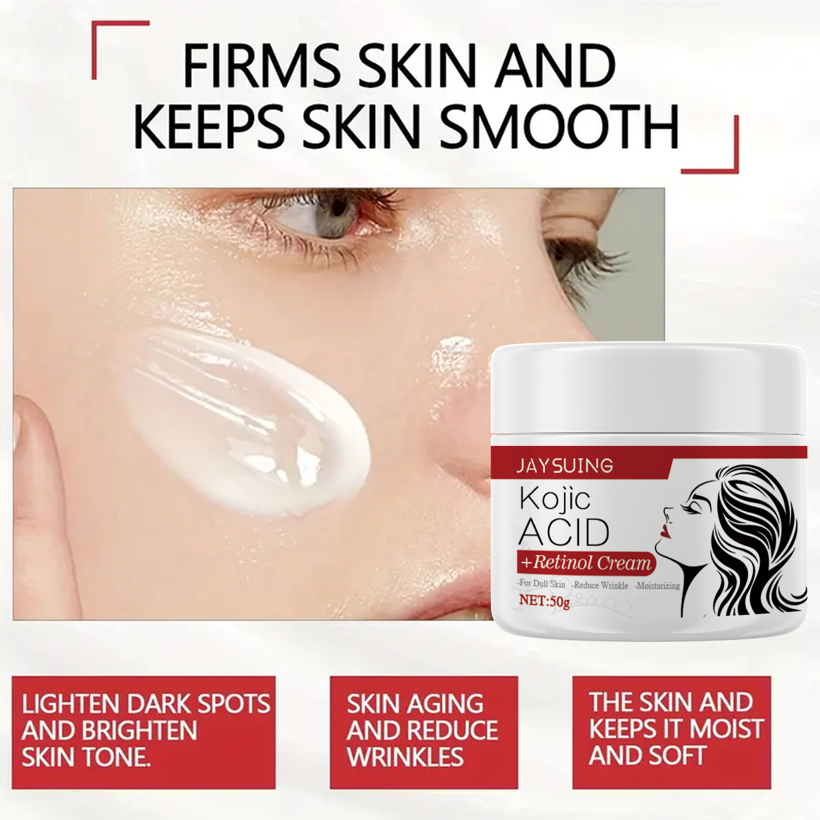 Jayswing Retinol posvetli mozolje in gube, pomaga učvrstiti, vlaži in deluje proti staranju kreme za obraz_voghion.com