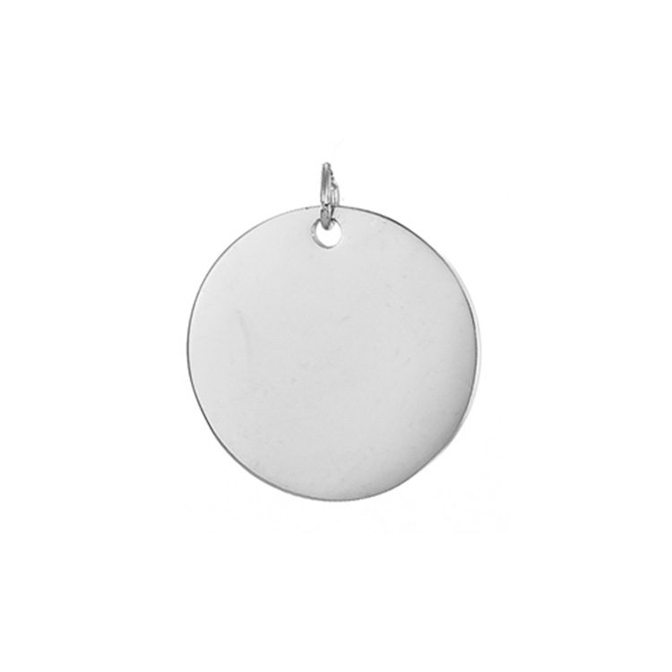 Pendant Jewelry Making Type 1 Piece Stainless Steel PVD Coated 14K Gold Rose Gold Real Gold Plated Round Solid Color Pendant DIY Jewelry Accessories