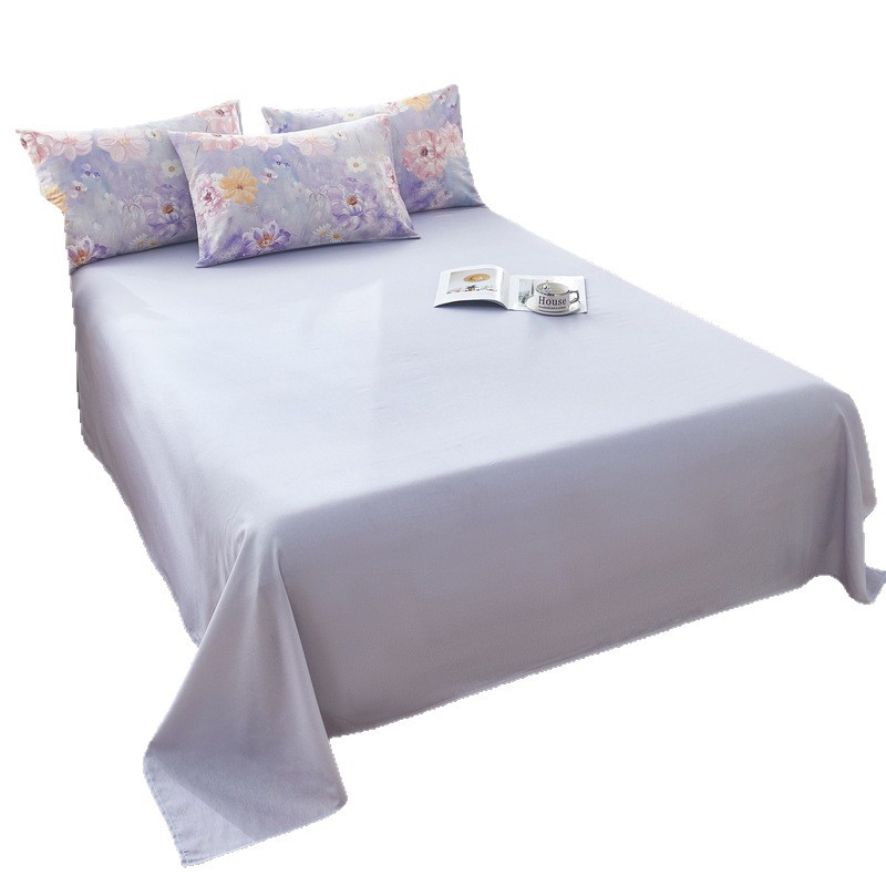 Cama de cuatro piezas, 100 cubierta de edredón de algodón, ropa de cama de dormitorio de estudiantes, tres piezas
