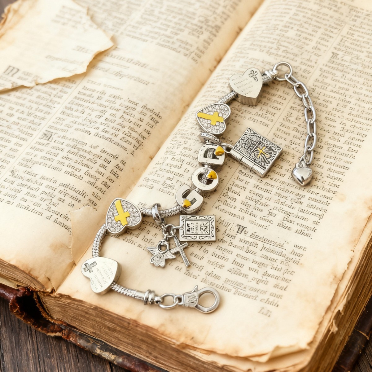 Explosiones transfronterizas, pulseras de plata antiguas, cruz de diamantes, Biblia, amor, ángel, joyas ajustables desmontables image 5