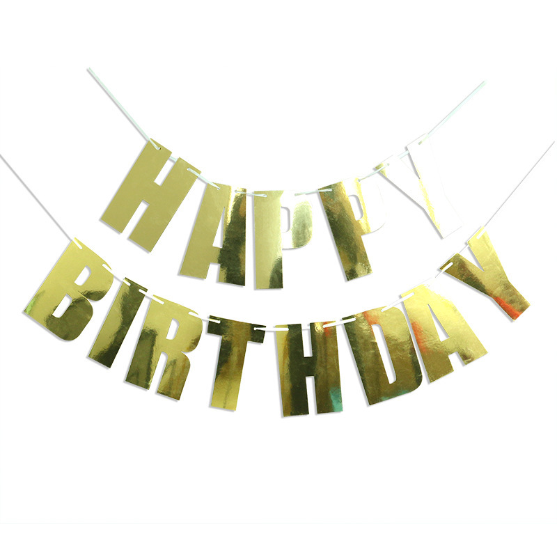 Mayúsculas Feliz cumpleaños tire bandera brillo colorido tire bandera decoración fiesta diseño decoración foto apoyos