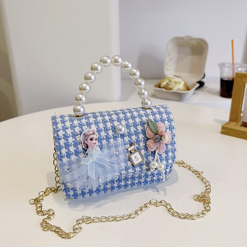 2025 nuevos niños de dibujos animados portátiles inclinados para proteger pequeños vientos de princesa de dibujos animados inclinados bolsos de perlas