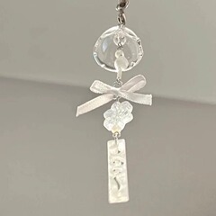 手作雪花人间数珠自家制シンプルinsストラップ可爱いグー本挂けカメラバッグ挂けチェーンストラップ
