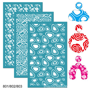 Clay polymer printing template DIY handmade texture printing plate 3 sheets loaded clay drawing template earring printing