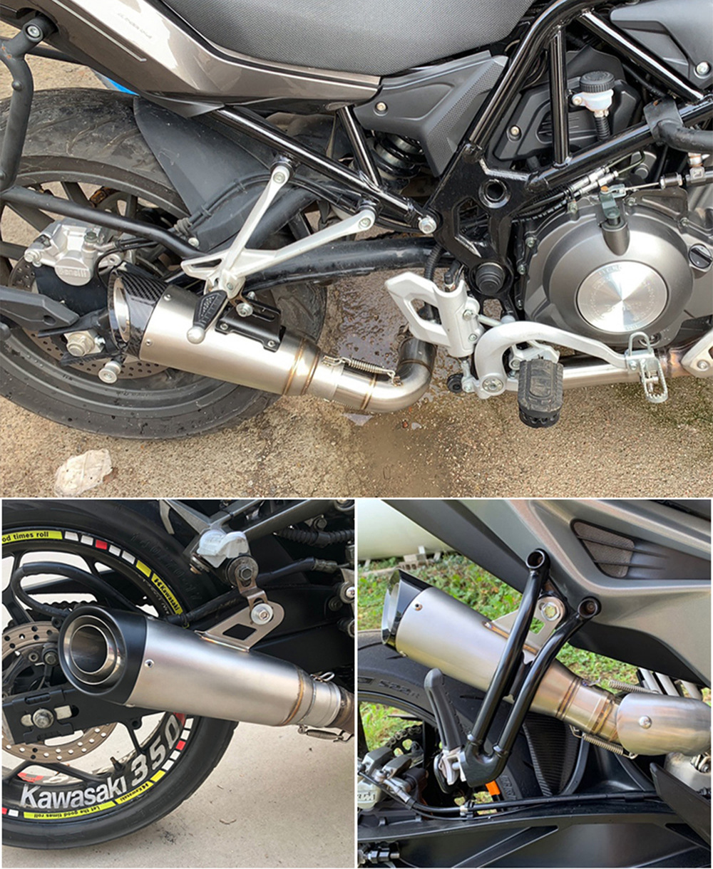 Motorcycle exhaust pipe modification NINJA 400 650 R3 spring breeze 250SR tail exhaust pipe Bevel 2 layers