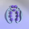 Gray against Purple [Single Row 9 Wheels] Ring Leg Clamp