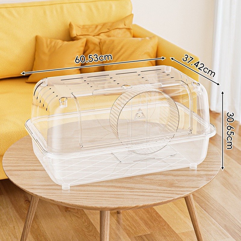 Jaula Transparente de Acrílico para Hámster de Plástico PET Acrílico Impermeable Desmontable para Hámsteres