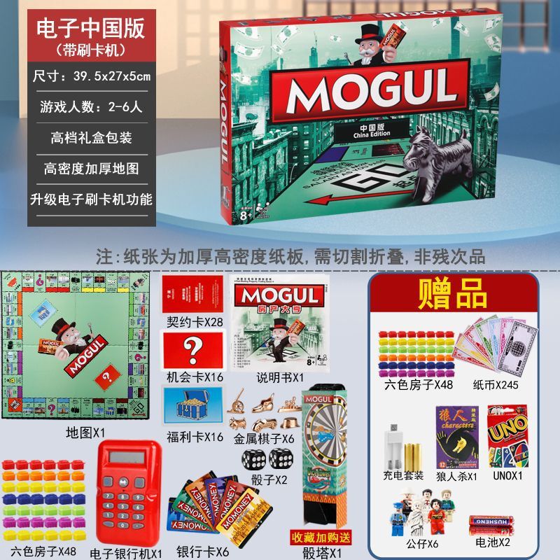 正版大富翁游戏棋世界版中国版超大号儿童成年版互动桌游房产大亨|undefined