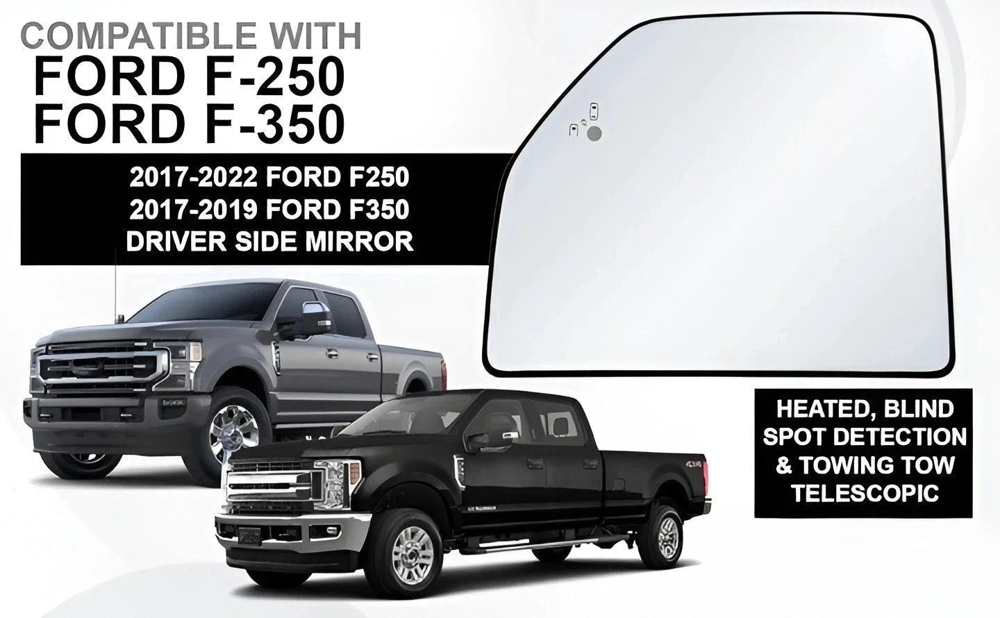 HC3Z-17K707-A is suitable for 15-22 Ford F150/F250/F350/F450 models with heated rearview mirrors