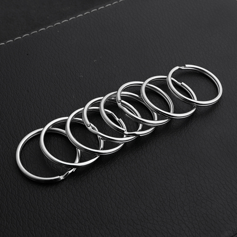 Double Ring Keychain Flat Metal Ring Circular Buckle Accessory Flat Ring Hanging Buckle Metal DIY Jewelry Accessory Non-Fading