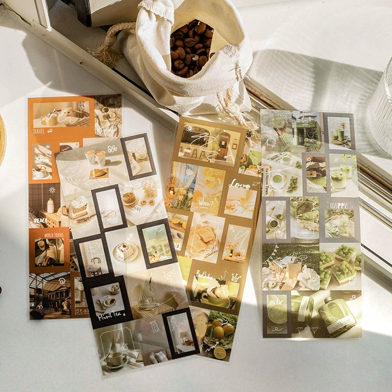 Кофе встречает Ванильная серия Красивые дневные наклейки INS Граффити Штамп Декоративные наклейки 2 в 8